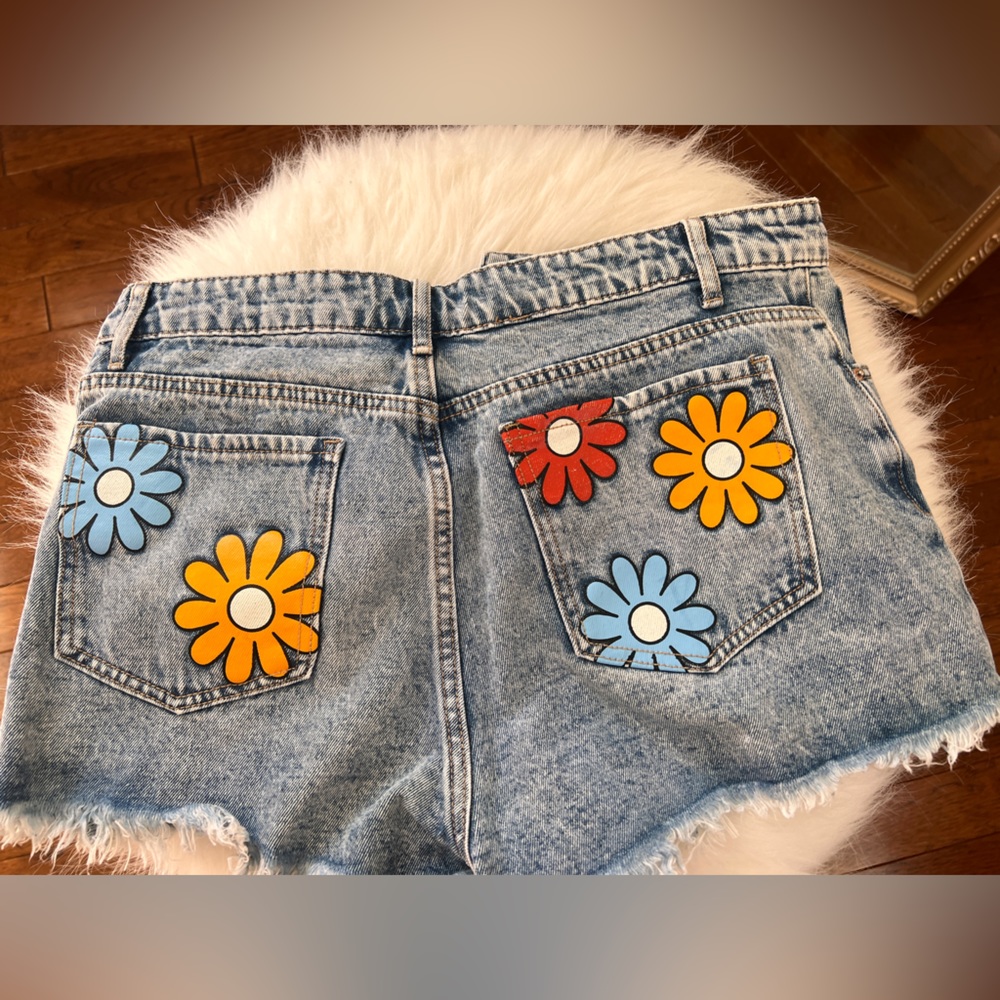 Flower denim shorts from shein
